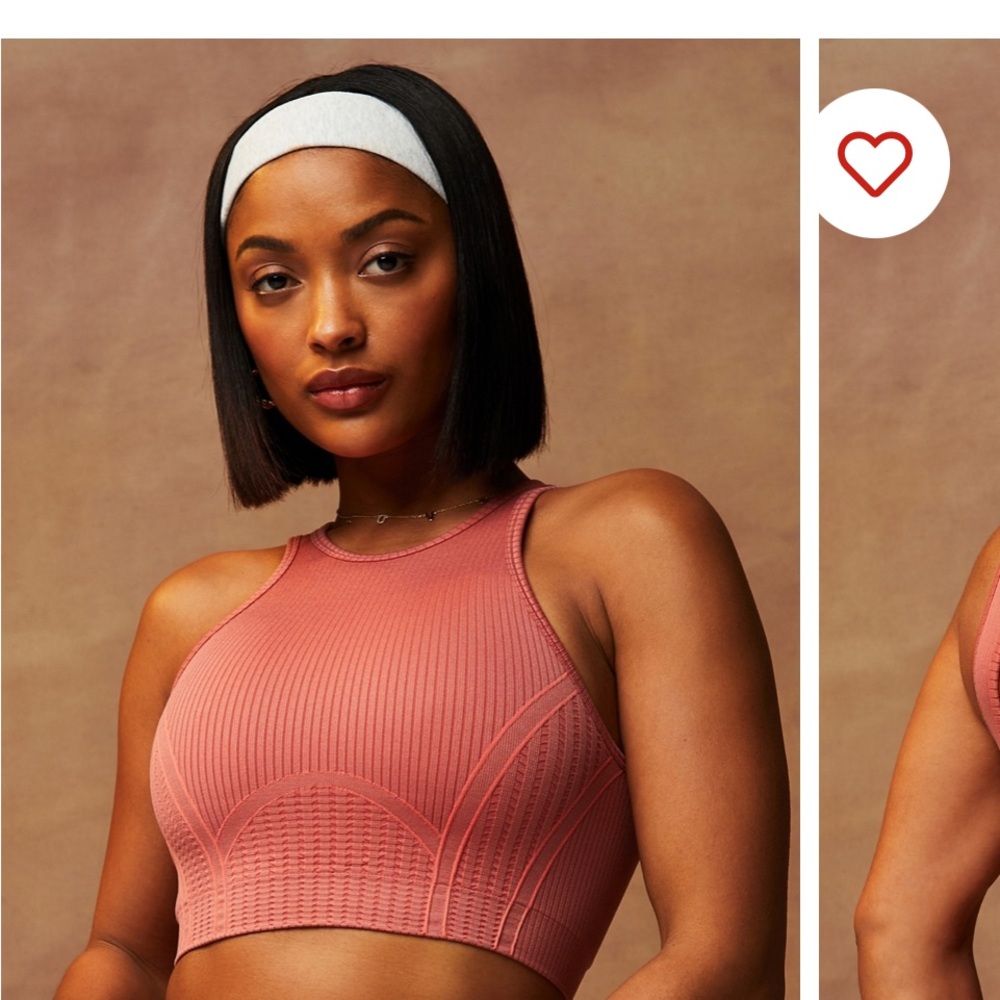 NWT Fabletics x Khloe Seamless Teracotta Ribbed Bralette & Compression leggings.